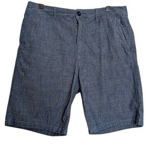 Flint and Tinder Mens Shorts Size 34 Blue Chambray Casual 7" Inseam Flat